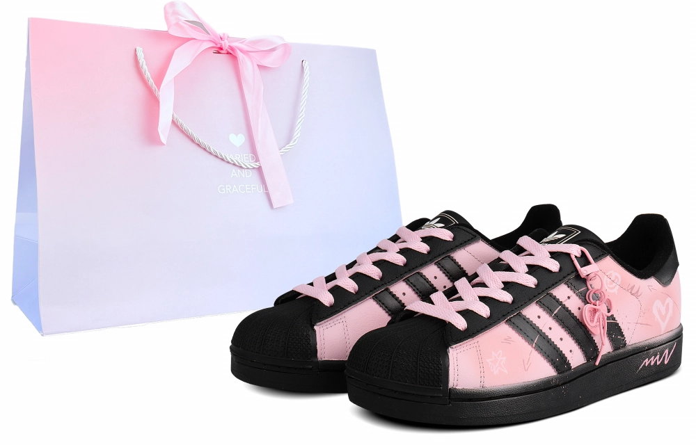 Adidas Originals SUPERSTAR Abrasion Resistant Low top Skateboard Shoes Women's Pink