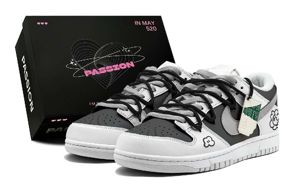Nike Dunk Slip Resistant Low Top Skateboard Shoes Unisex Black Gray