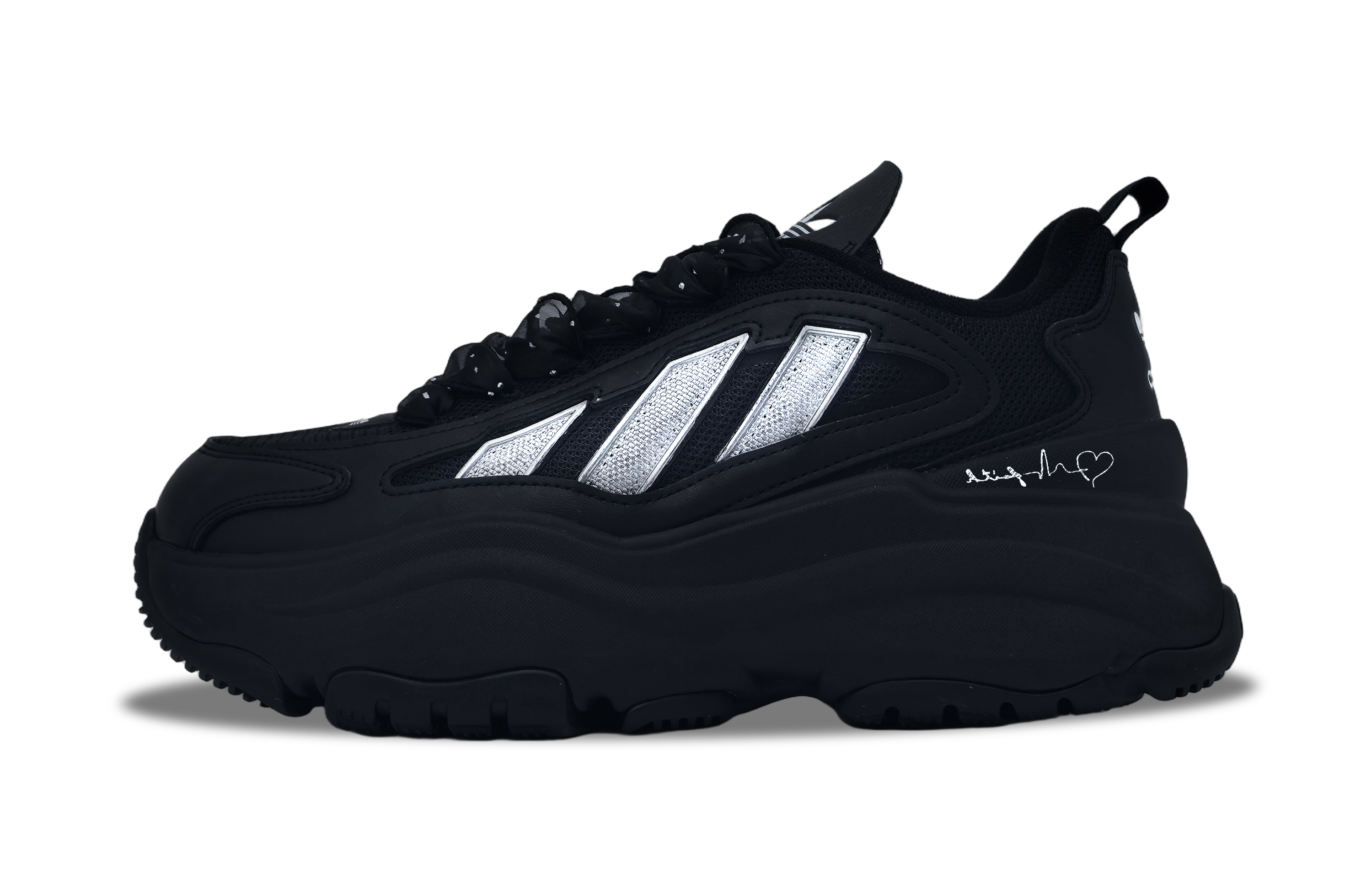 Adidas Originals OZGAIA Chain Shadow Abrasion Resistant Low top Chunky Sneakers Unisex Black