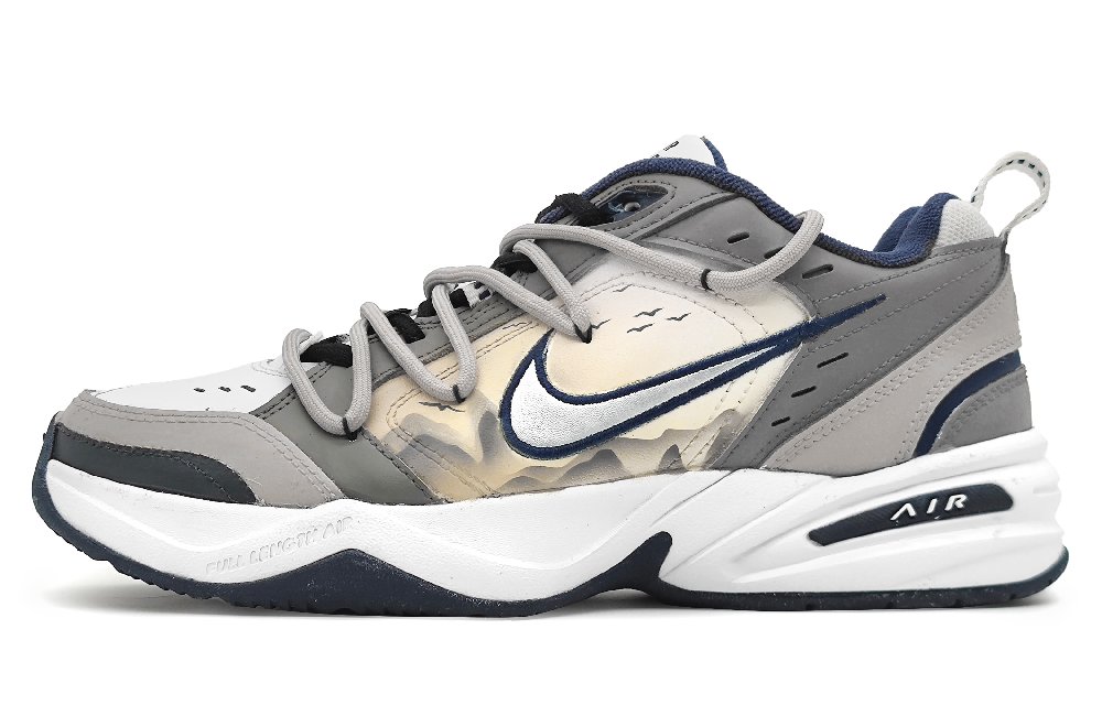 Nike Air Monarch 4 Anti-Slip And Wear-Resistant Height Increasing Low-Top Chunky Sneakers Unisex Gray