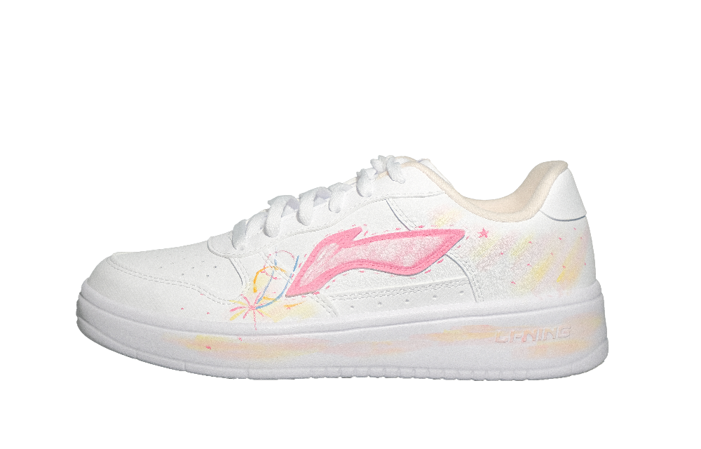 LiNing Pontoon Boats Wear resistant And Lightweight Low Top Skateboard Shoes Women's White
