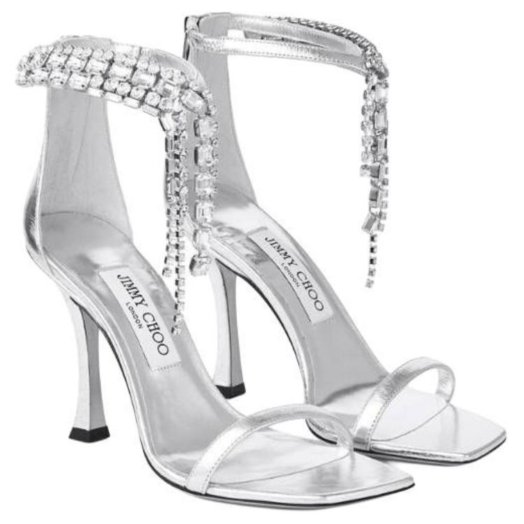 Jimmy Choo Verity One Strap Sandals 10cm Women's Silver