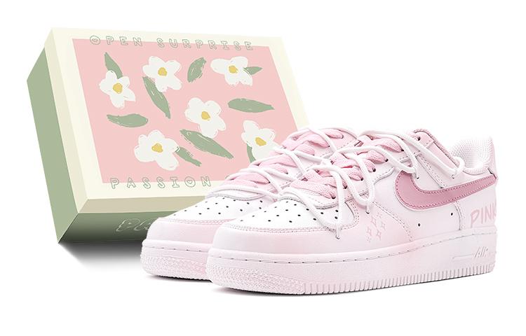 Nike Air Force 1 Air Force 1 Low Top Skateboard Shoes GS Pink White