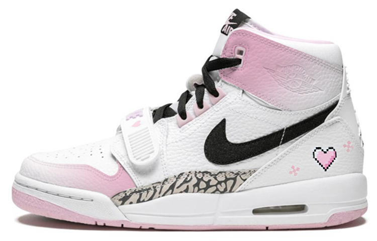 Jordan Legacy 312 High-Top Vintage Basketball Shoes GS White Pink