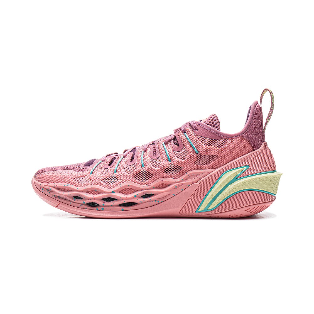 LiNing Buckets Shock Absorbers Slip Resistant Breathable Low Top Basketball Shoes Men's Pink