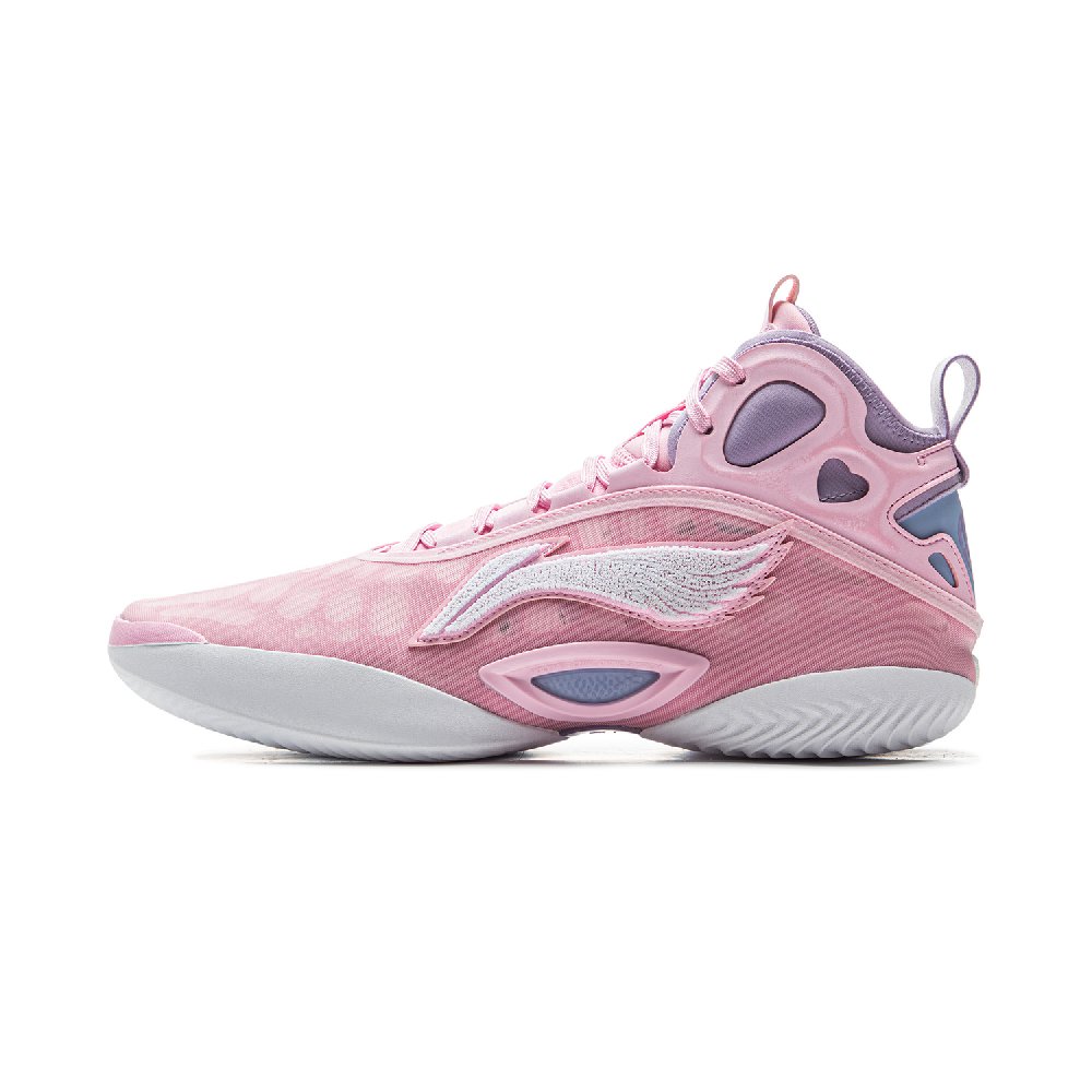 LiNing ChaoShuai 19 Cushioned Slip-Resistant Grip Mid-Top Basketball Shoes Men's Diamond Pink