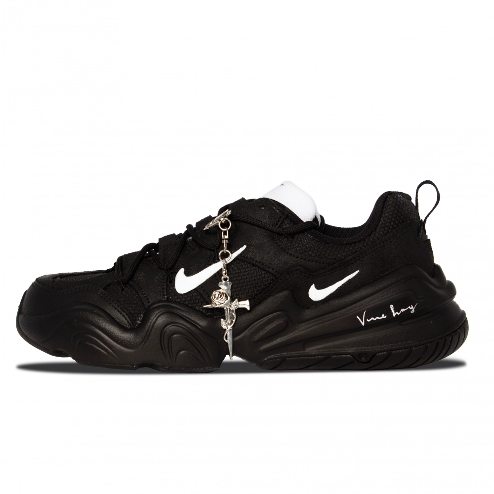 Nike Tech Hera Cushioning Abrasion Resistant Breathable Low top Casual Shoes Unisex Black White