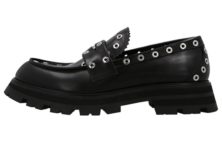 Alexander McQueen Eyelet Embellished Slip On Loafers