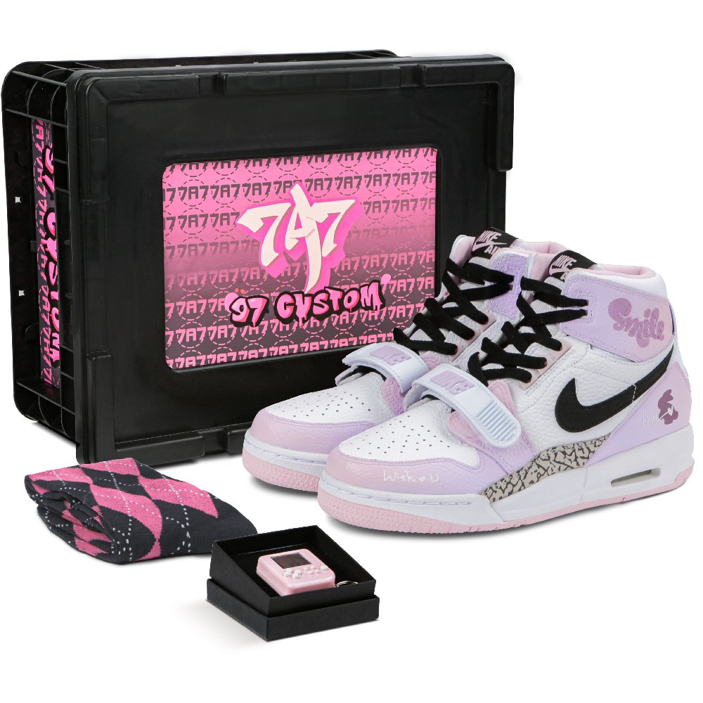Jordan Legacy 312 Vintage Basketball Shoes GS White Purple