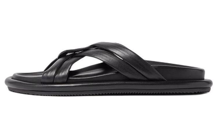 Moncler Bell Crossover-strap Leather Slides