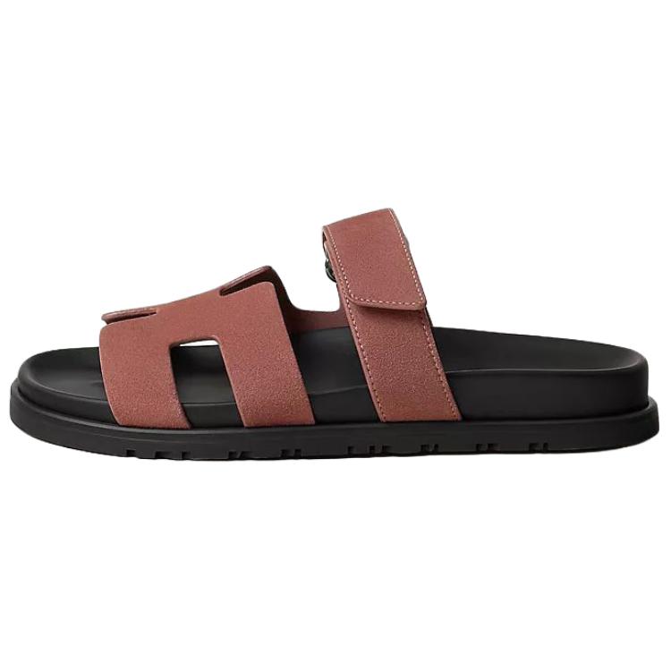HERMES Chypre Slide Slippers Women's Red