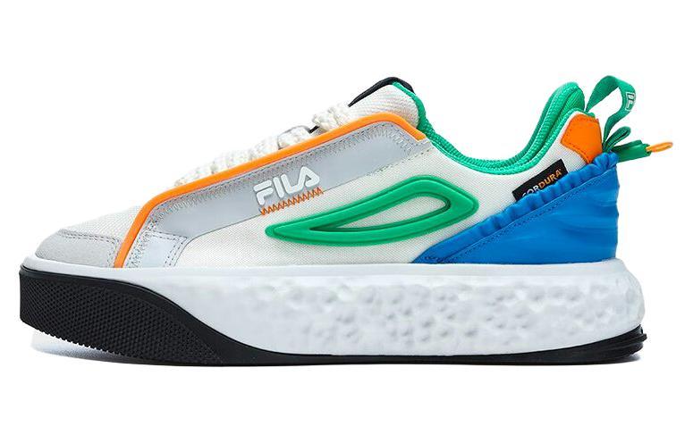 FILA VIVA Low Top Skateboard Shoes Women's White Green Blue