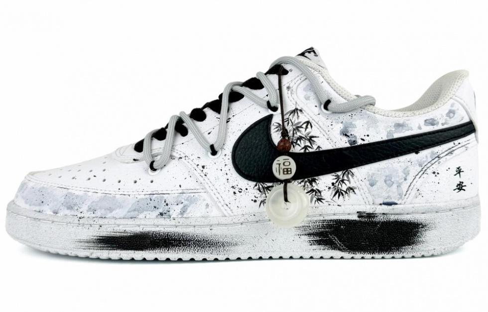 Nike Court Vision 1 Low Low-Top Skateboard Shoes Men's White Black