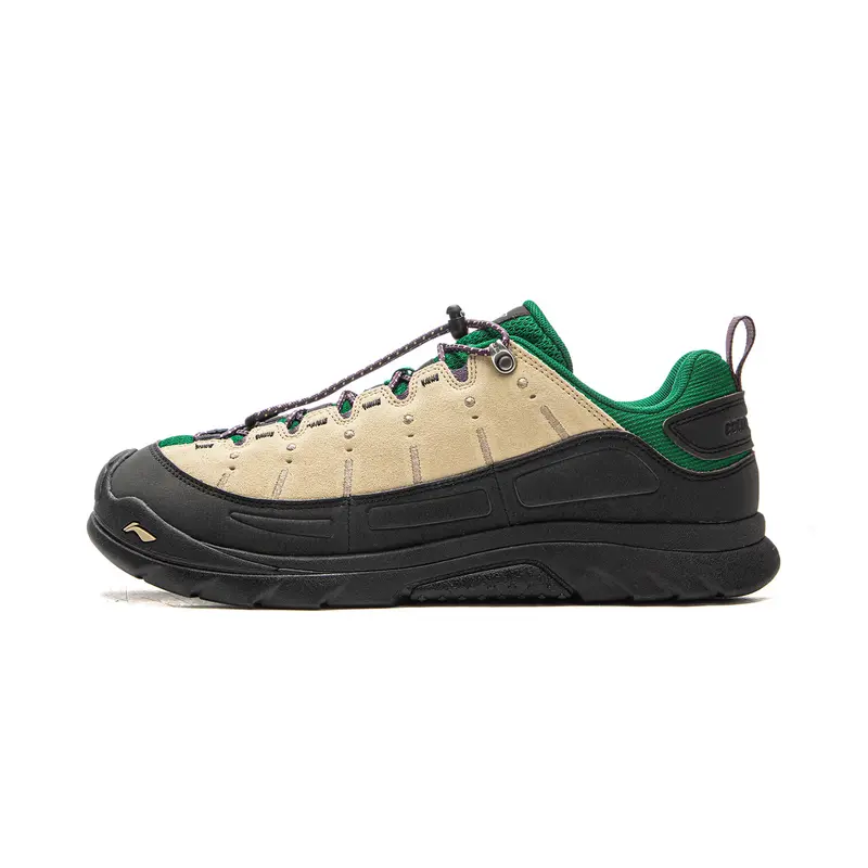 LiNing Cushioning, Slip Resistant, Abrasion Resistant, Rebound Grip Low top Hiking Shoes Unisex Khaki