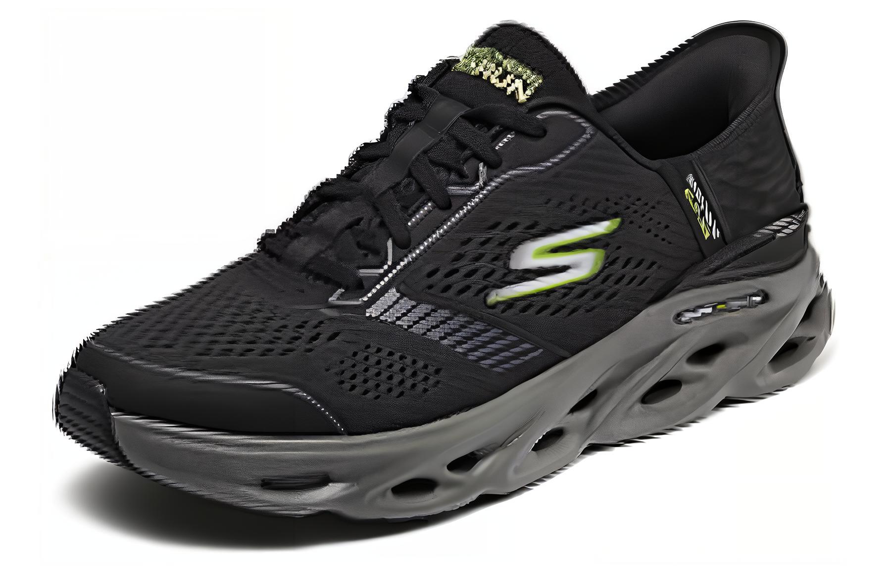 Skechers Low Top Casual Running Shoes Men's Black Gray