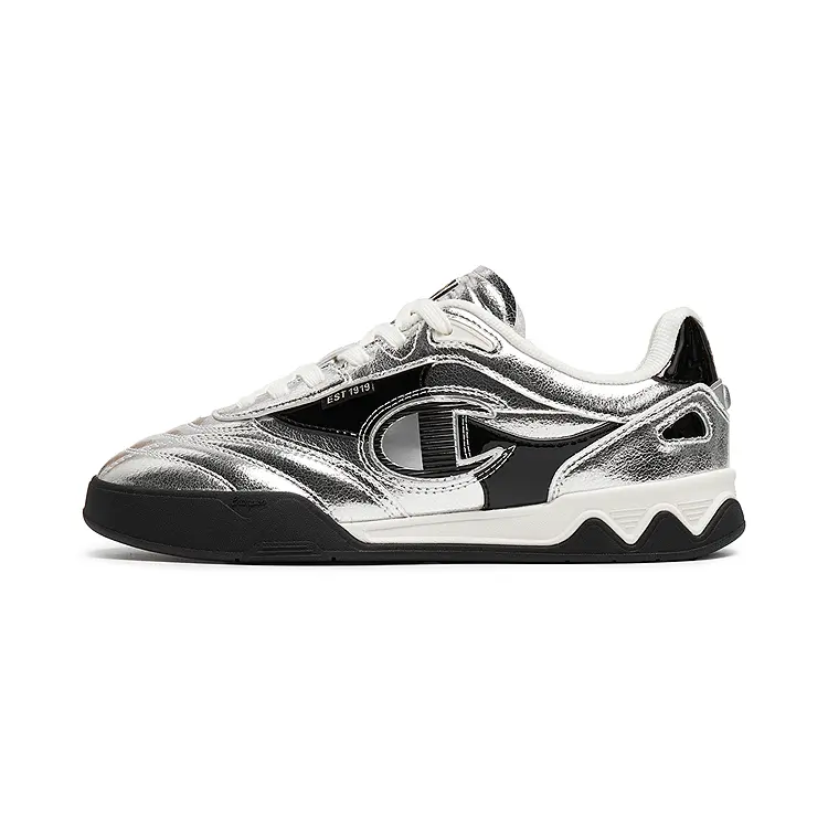 Champion Woven Foot Training Shoes Balance Low Top Skateboard Shoes Women's Silver White/Black