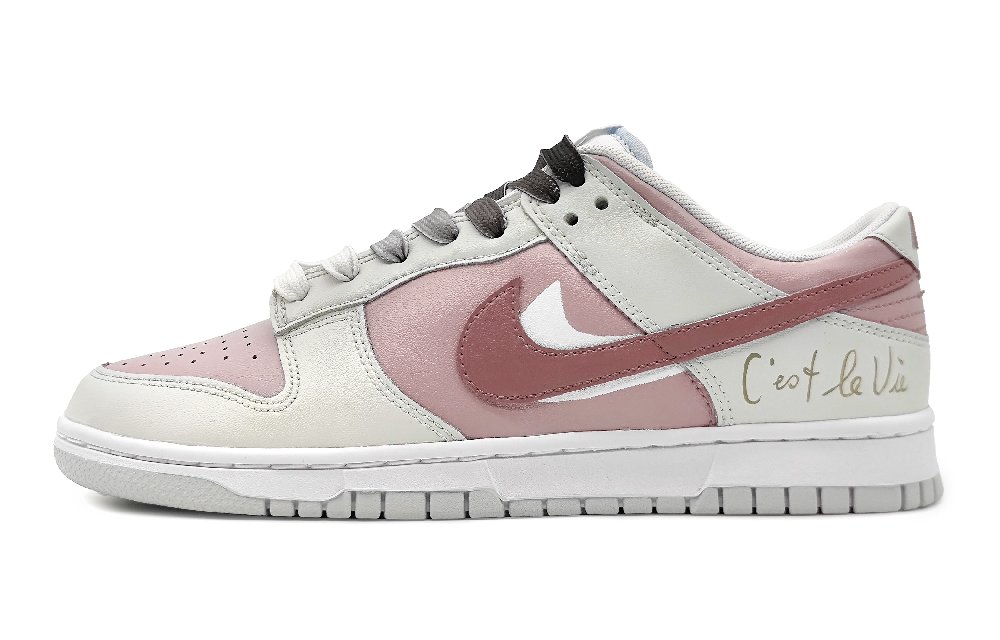 Nike Dunk Low Low-Top Skateboard Shoes GS Pink Gray