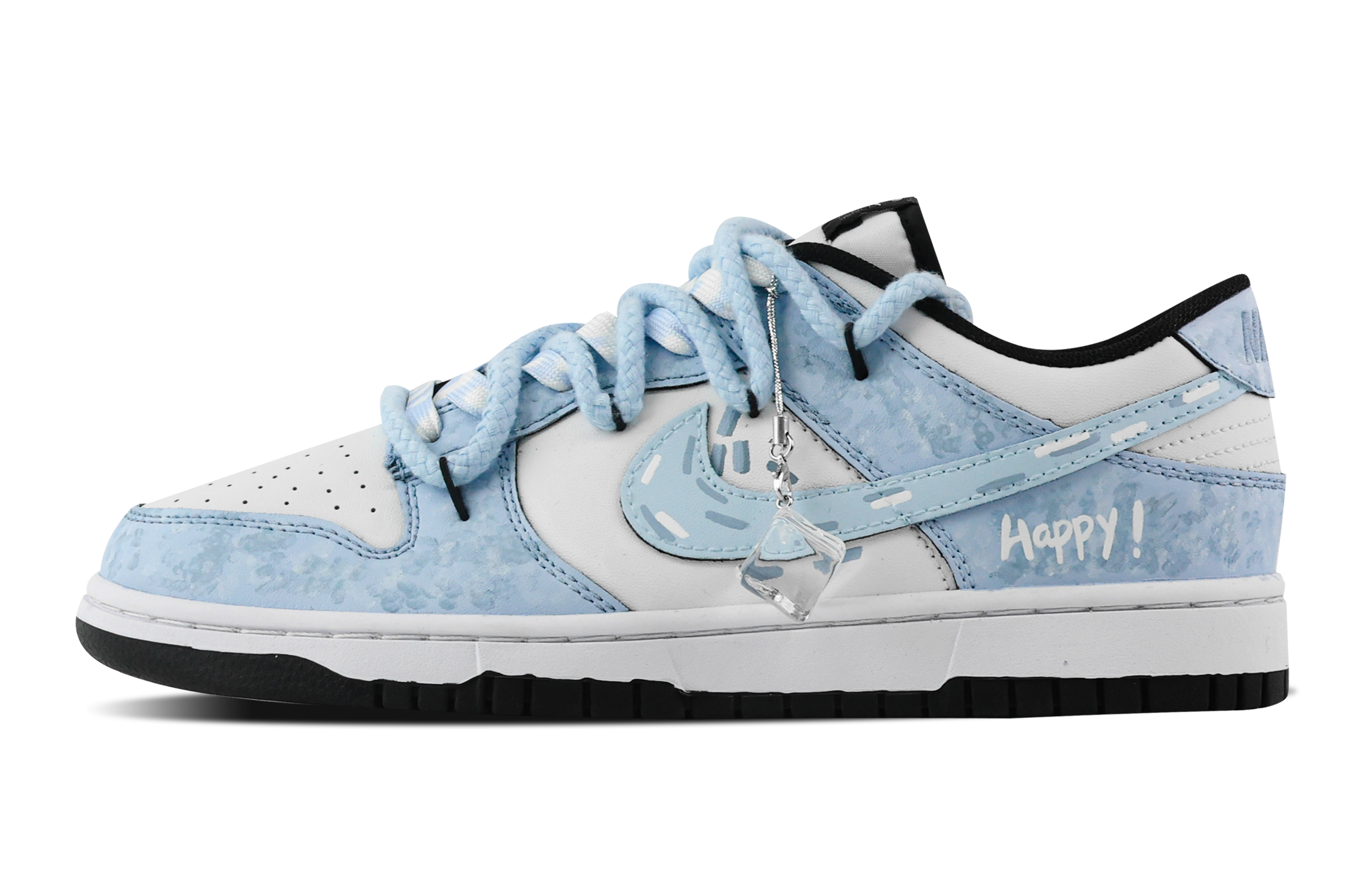 Nike Dunk World Abrasion Resistant Low top Skateboard Shoes Unisex Blue White