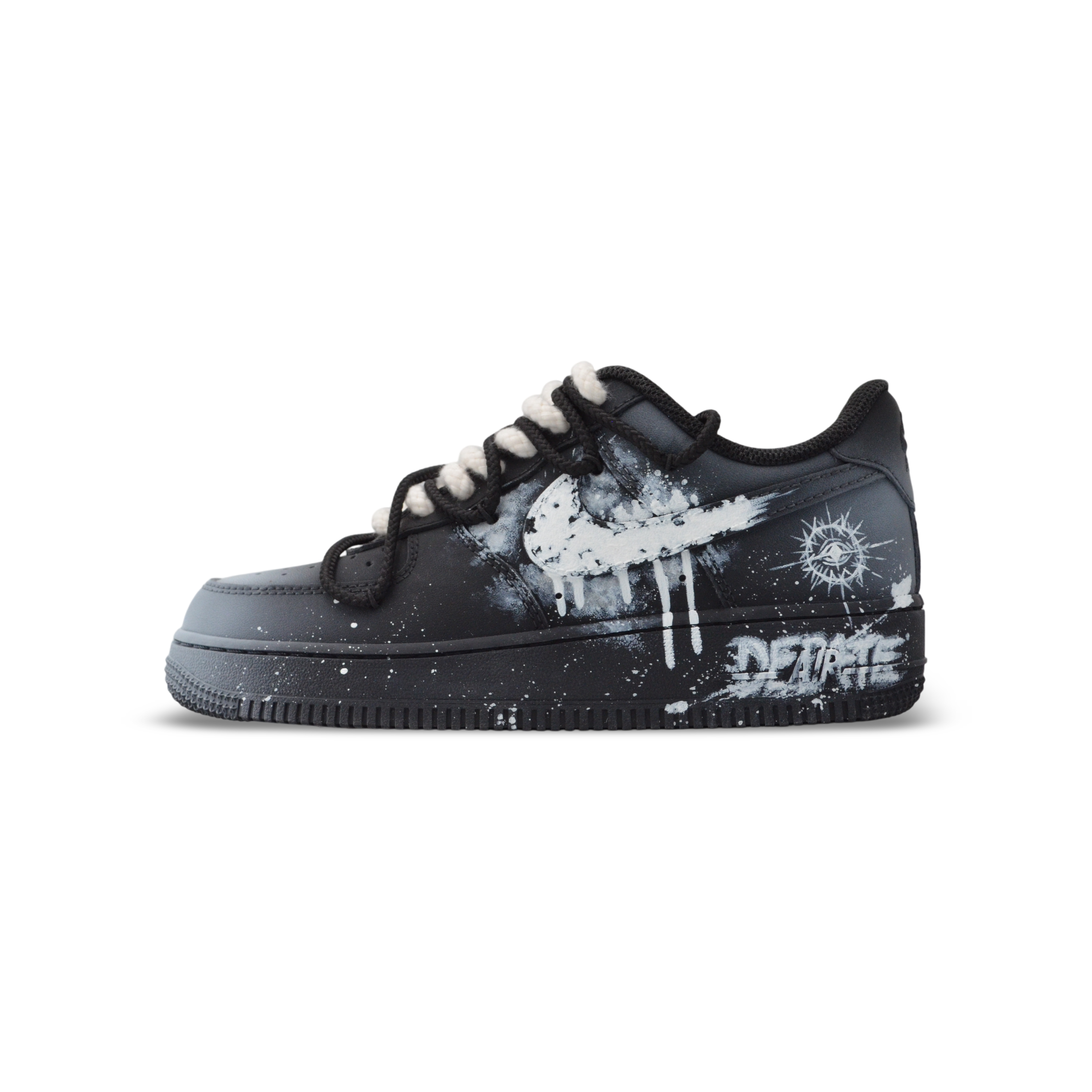 Nike Air Force 1 Black And White Drying Low top Skateboard Shoes Unisex