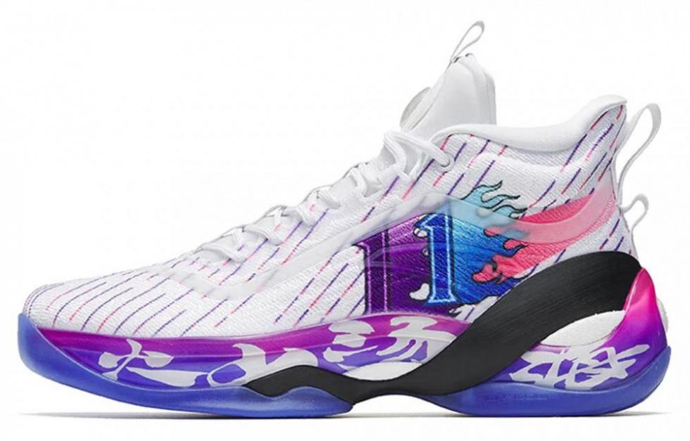 Anta KT7 KT 7 Coverage Support High-Top Performance Basketball Shoes Men's White Purple Flash Sale