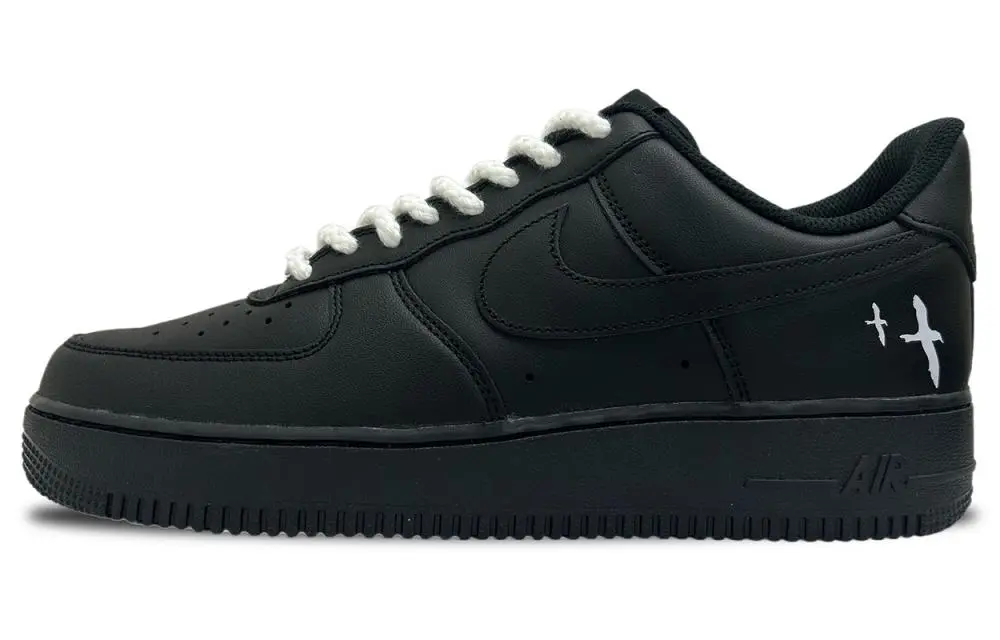 Nike Air Force 1 Cushioning, Impact Resistant, Abrasion Resistant Low top Skateboard Shoes Unisex Black