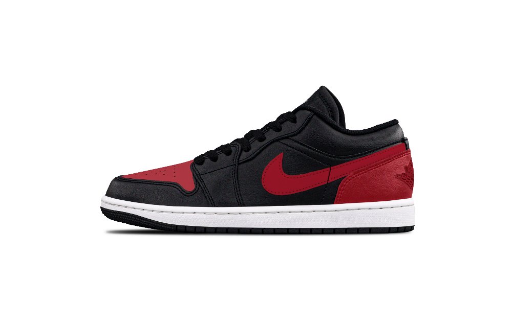 Jordan Air Jordan 1 Abrasion Resistant Low top Vintage Basketball Unisex Black Red