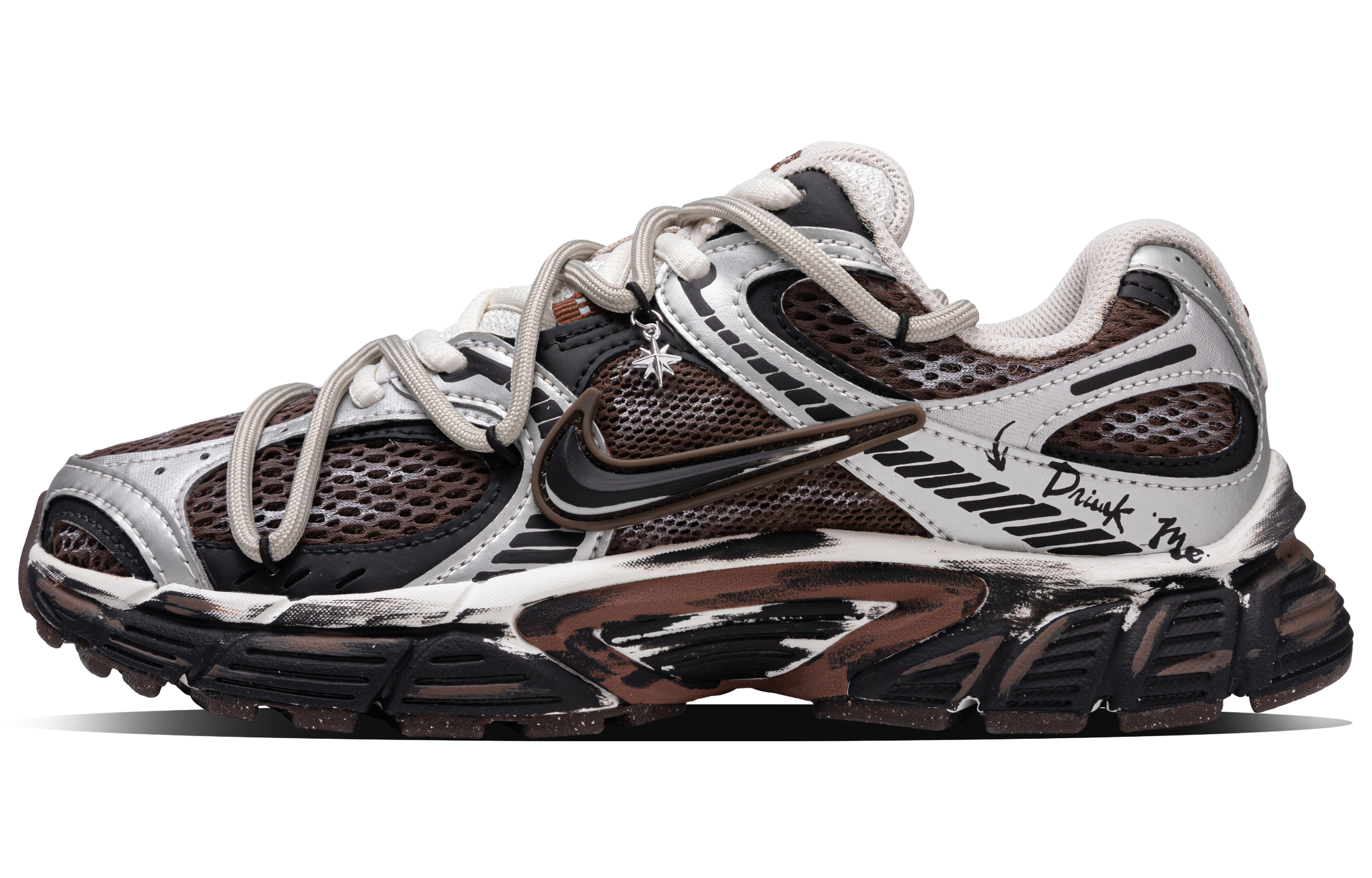 Nike V5 RNR Abrasion Resistant Low top Running Shoes Women's Silver Brown