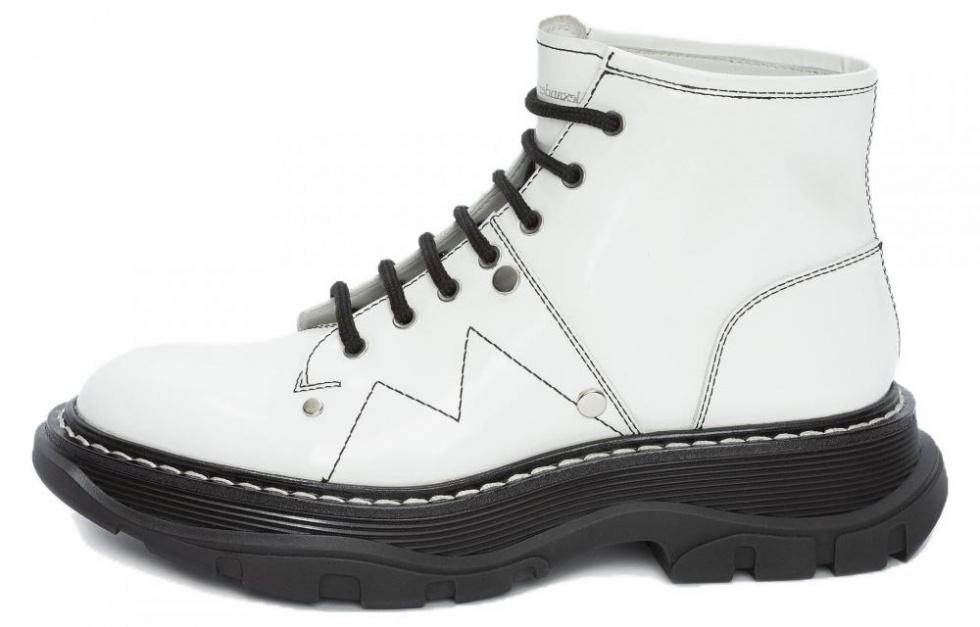 Alexander McQueen Tread Slick Boot 'Ivory Black' Women's