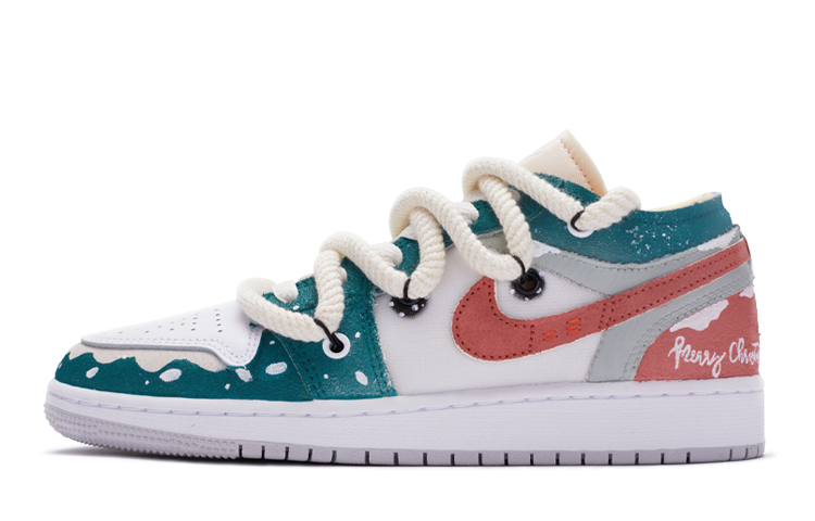 Jordan Air Jordan 1 Low SE Low Top Vintage Basketball Shoes GS Red Green