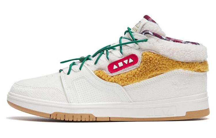Anta AOYU Jie Ao Thermal Slip Resistant And Abrasion Resistant Mid Top Skateboard Shoes Men's White Yellow