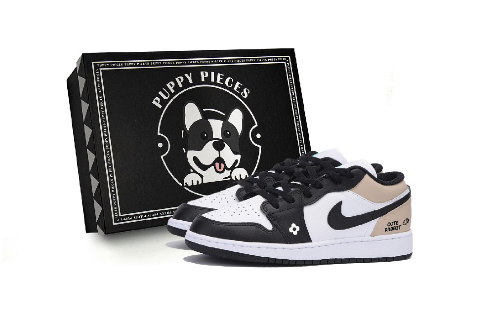 Jordan Air Jordan 1 Urban Chic Style, Exclusive Shoe Box Low Top Vintage Basketball Shoes Men's White