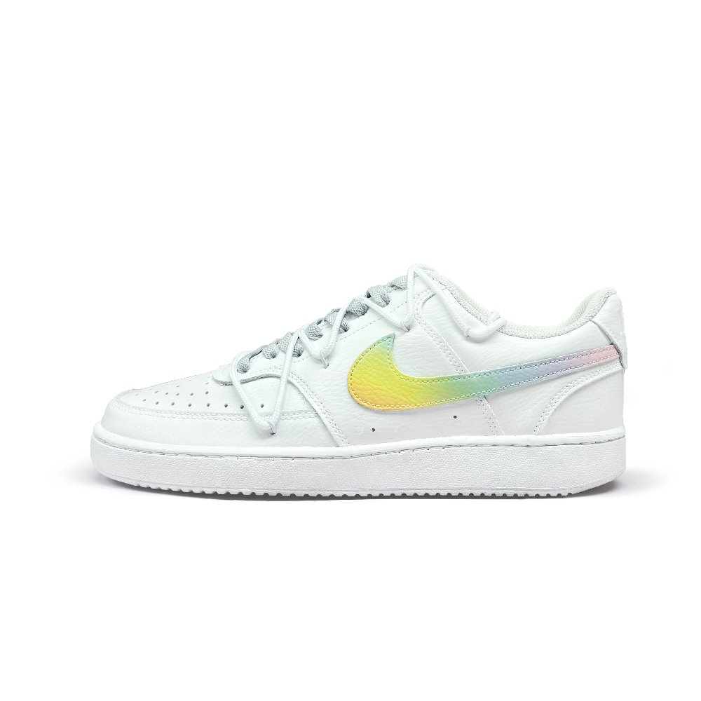 Nike Court Vision 1 Rainbow Cushioning Quick Dry Abrasion Resistant Low Top Skateboard Shoes Unisex White
