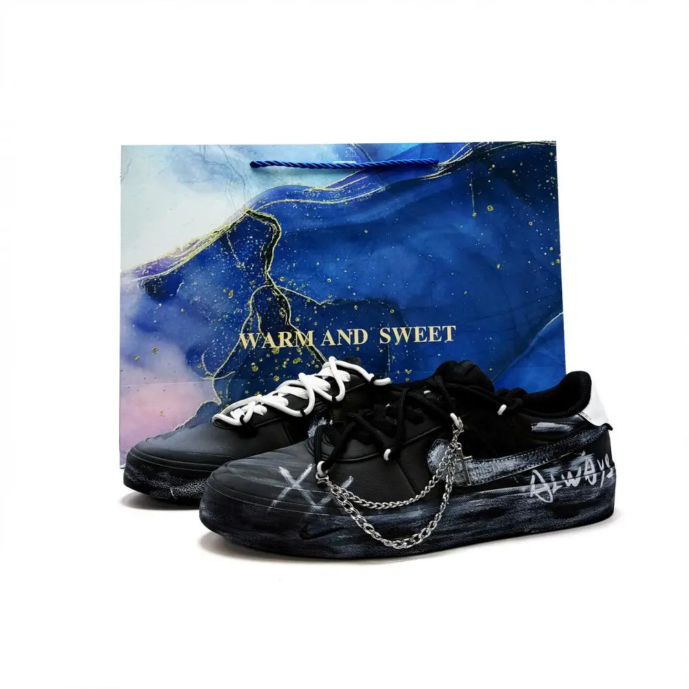 Nike Court Shot Shopping Bag, Functional Punk Abrasion Resistant Low top Skateboard Shoes Unisex Black