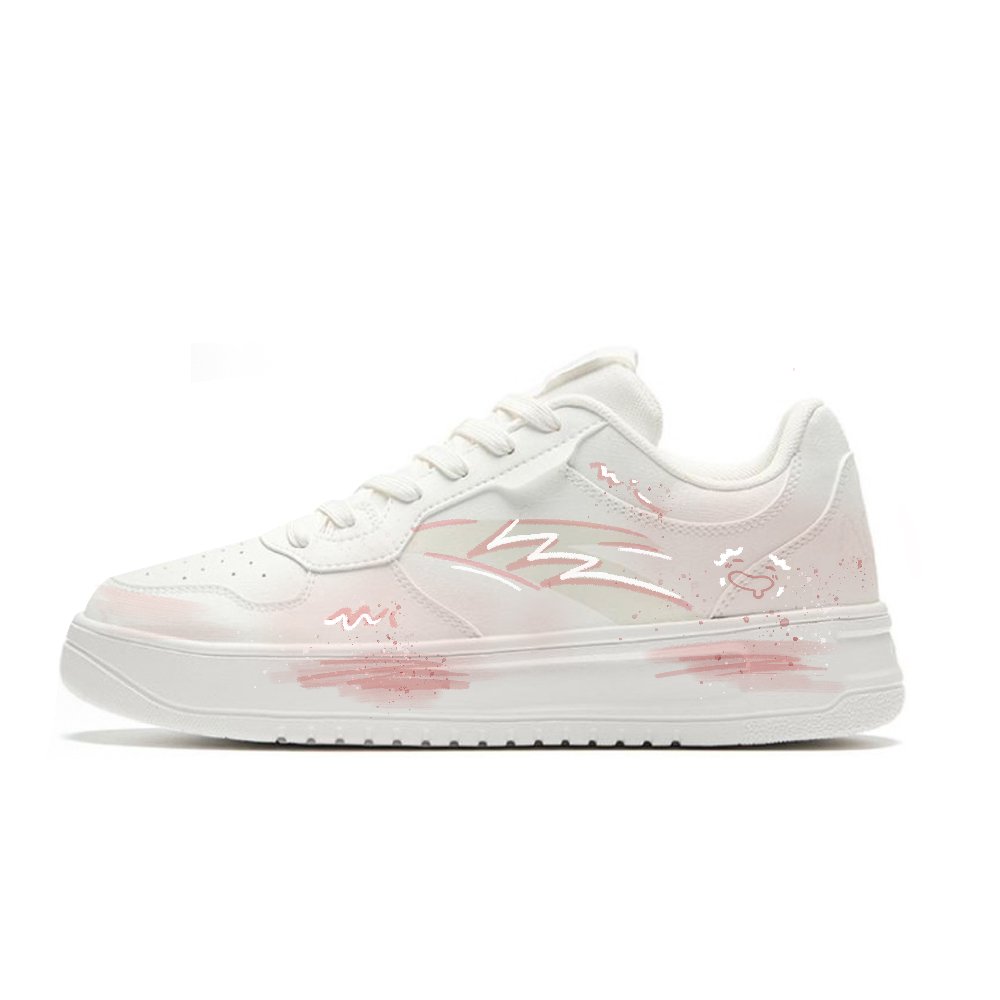 Anta Abrasion Resistant, Lightweight, And Breathable Low Top Skateboard Shoes Women's White Pink