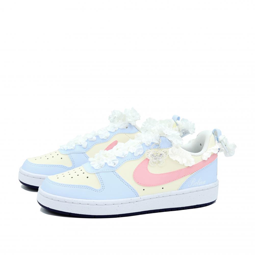 Nike Court Borough Skateboard Shoes Women's Low-Top Blue Beige/Pink купить в интернет-магазине Yoocart с быстрой доставкой по России.