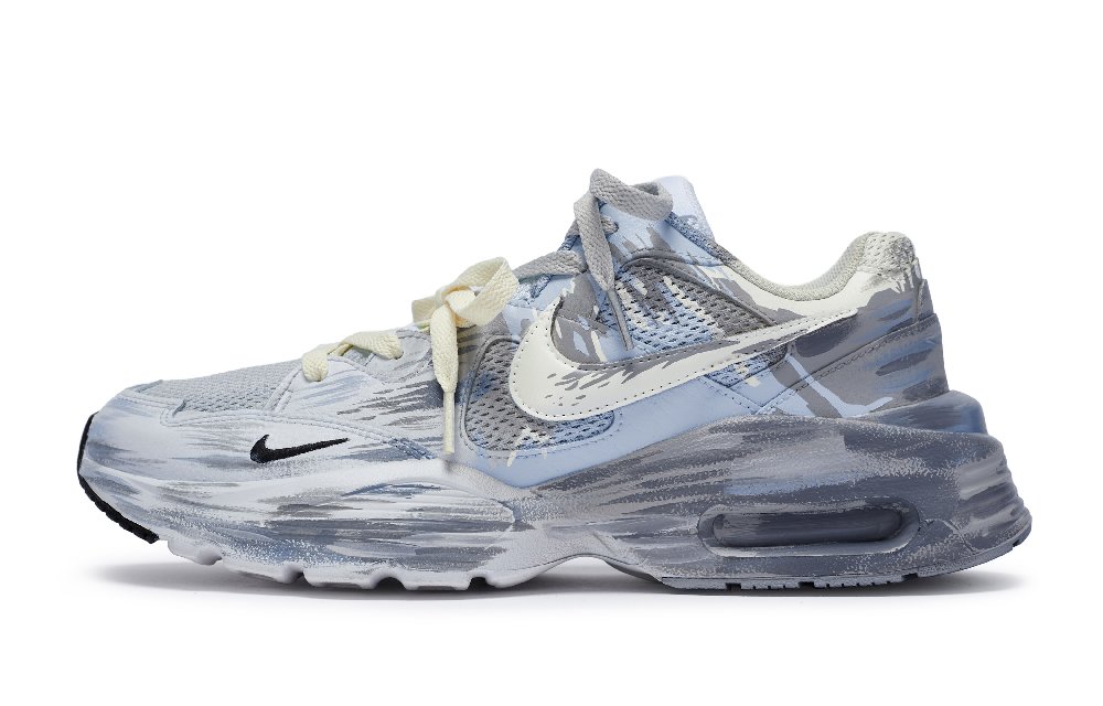 Nike Air Max Fusion Anti-Slip Wear-Resistant Low-Top Air Cushion Casual Running Shoes Women's Blue Gray White
