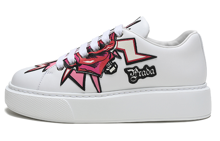 PRADA Graphic Rose Platform Sneakers 'White Multi Color' Women's