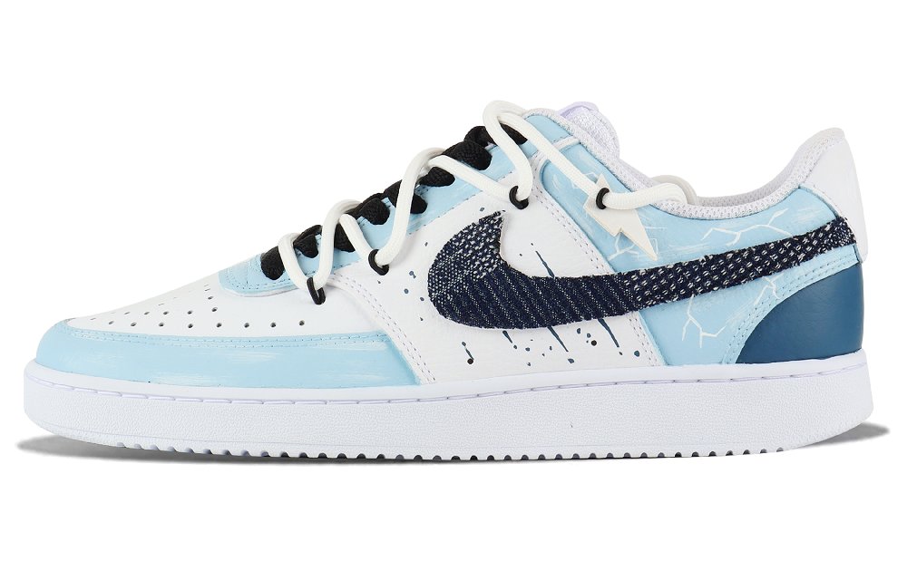 Nike Court Vision 1 Low-Top Skateboard Shoes Men's Blue White
