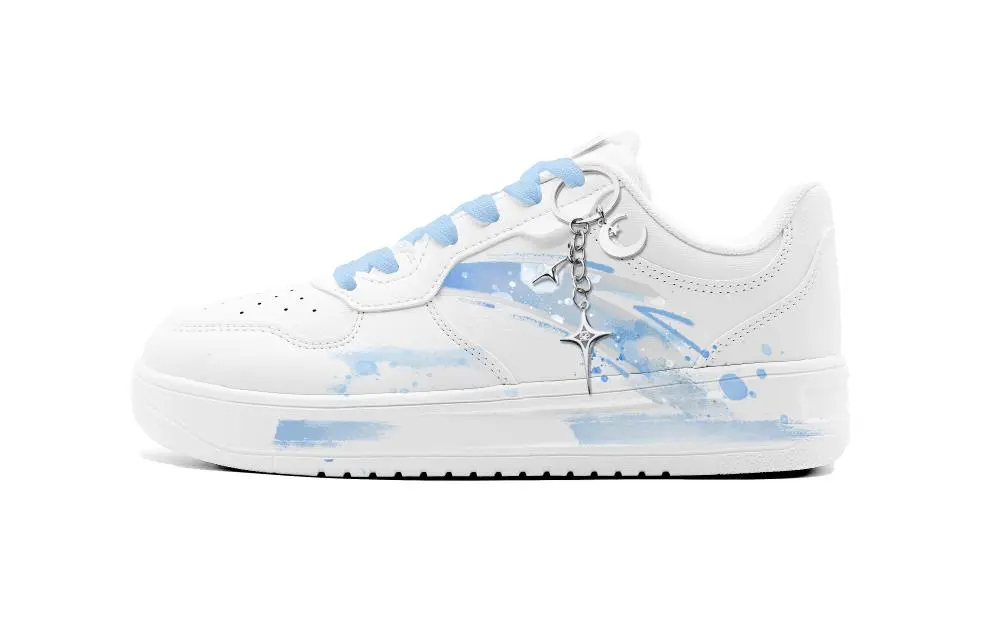 Anta Relaxed Abrasion Resistant, Lightweight, And Breathable Low top Skateboard Shoes Men's Blue White
