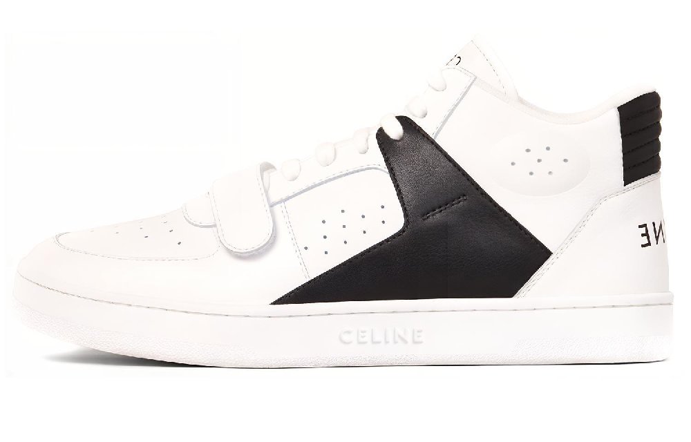 CELINE Skateboard Shoes Women's Mid-Top White/Black