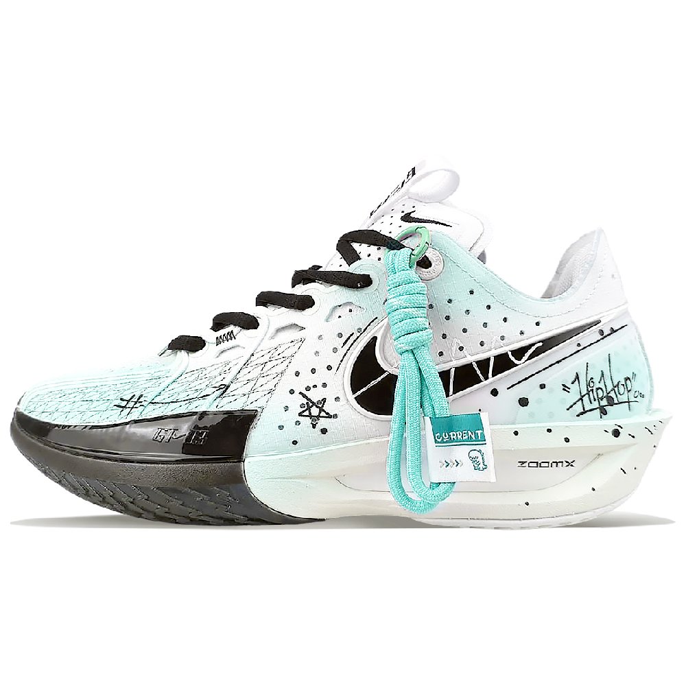 Nike Air Zoom G.T. Cut 3 Wear-Resistant Slip-Resistant Low-Top Basketball Shoes Unisex White Green