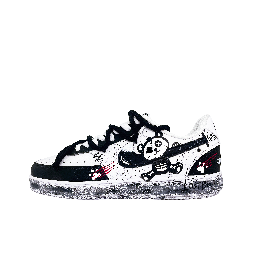 Nike Court Vision 1 Skateboard Shoes Men Low-Top Black White