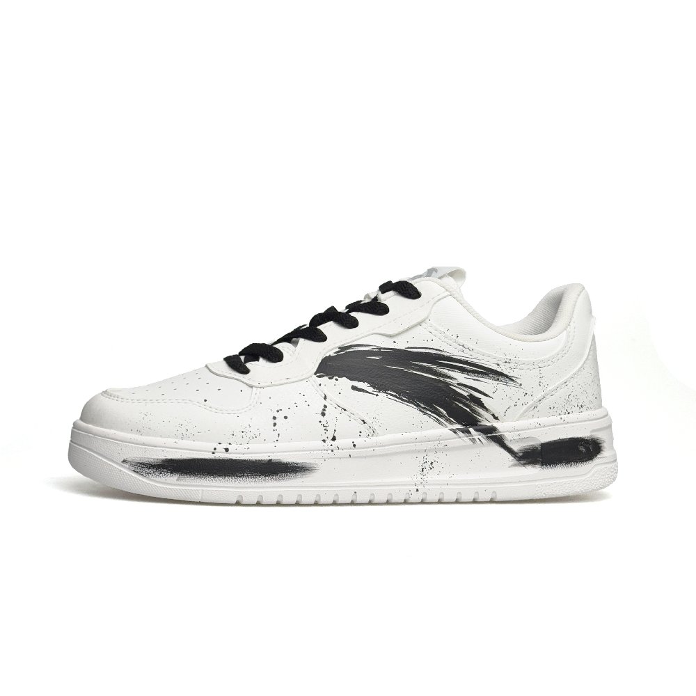 Anta Anti-Slip And Wear-Resistant Lightweight Low-Top Skateboard Shoes Unisex White Black