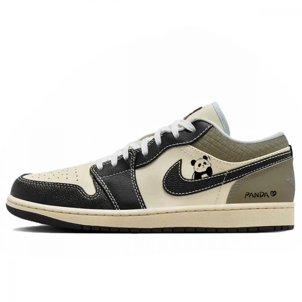 Jordan Air Jordan 1 Anti-Slip Wear-Resistant Low-Top Vintage Basketball Shoes Men's Black