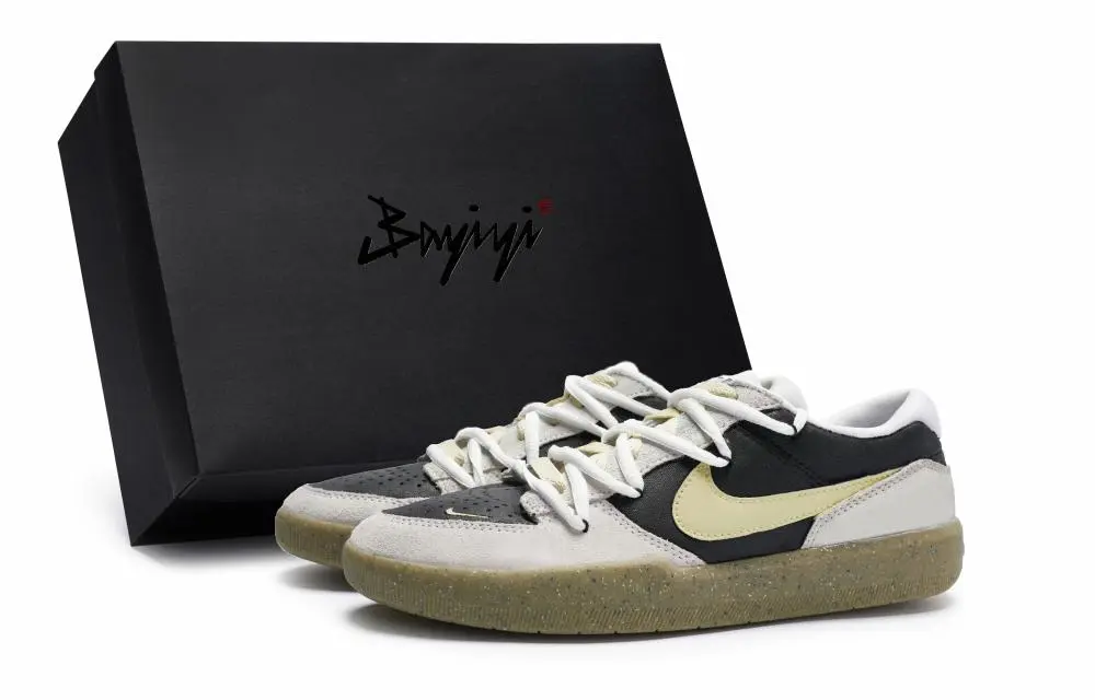 Nike SB Force 58 Skateboard Shoes Unisex Low top Beige Yellow
