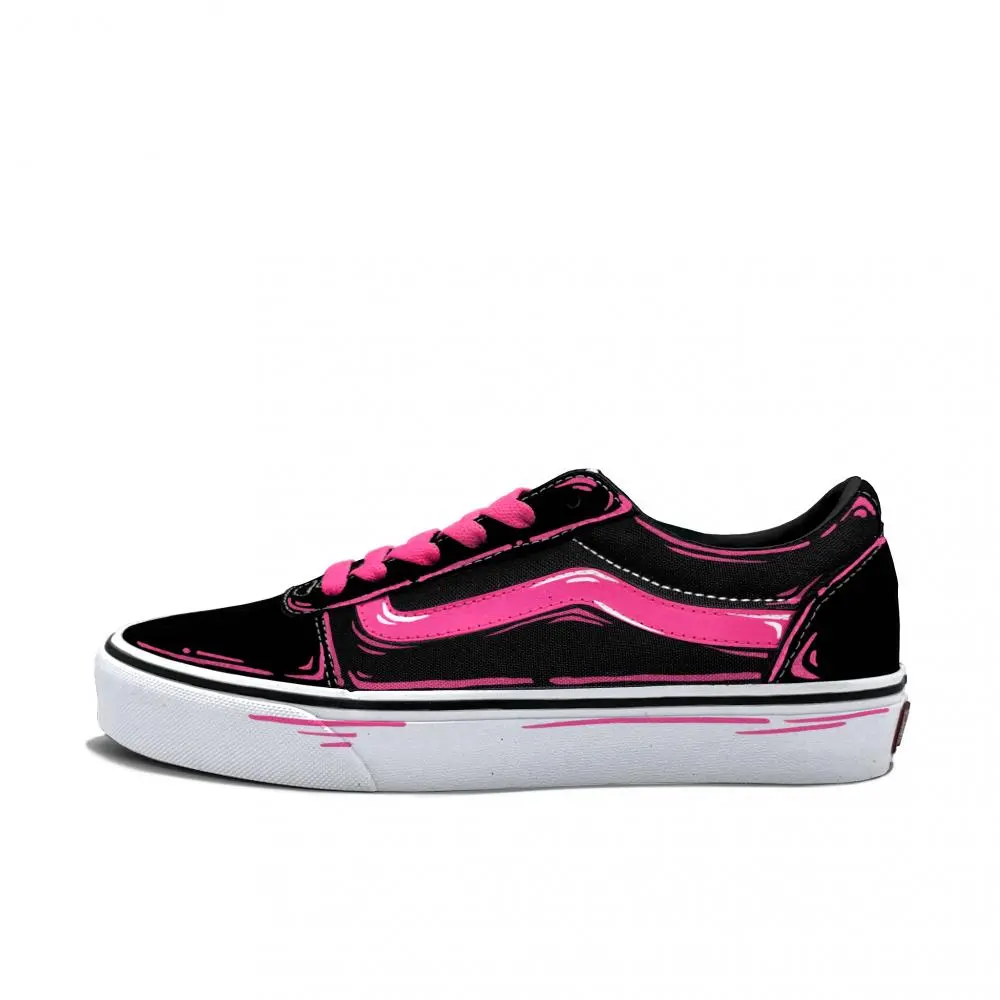 Vans Ward Abrasion Resistant Low Top Skateboard Shoes Women's Neon Pink