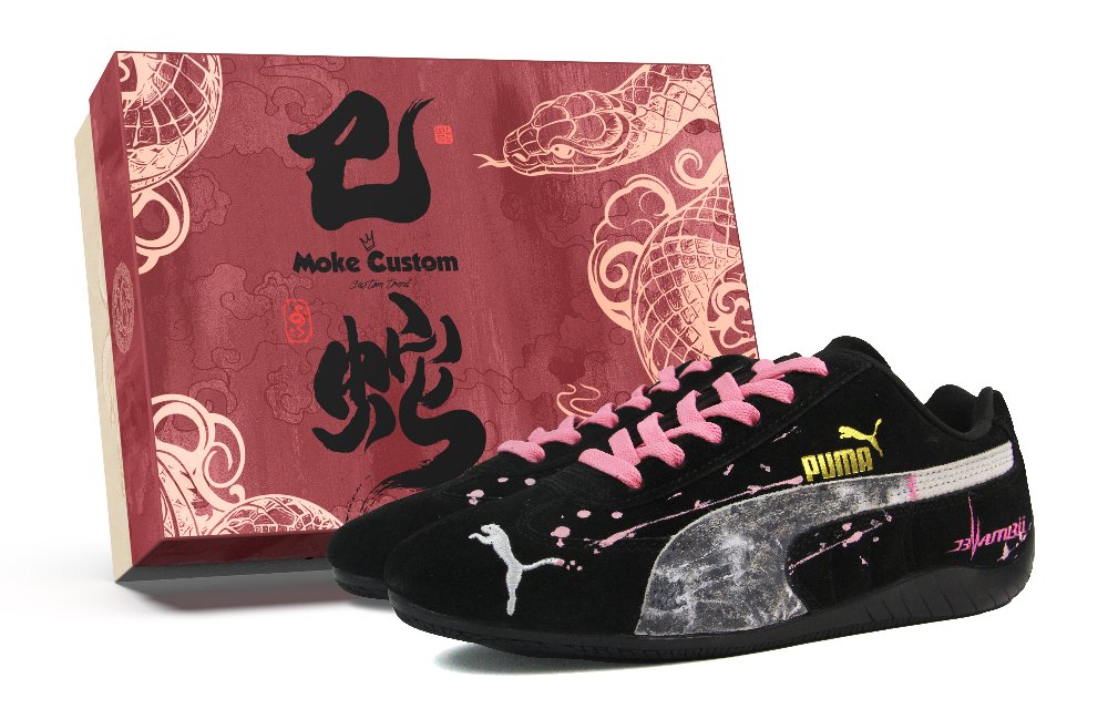 PUMA Speedcat Anti-Slip Wear-Resistant Low-Top Casual Shoes Unisex Black Pink