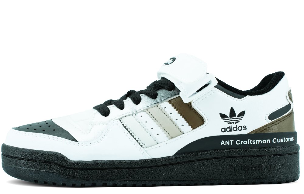 Adidas Originals FORUM Abrasion-Resistant Low-Top Skateboard Shoes Unisex Black White Brown