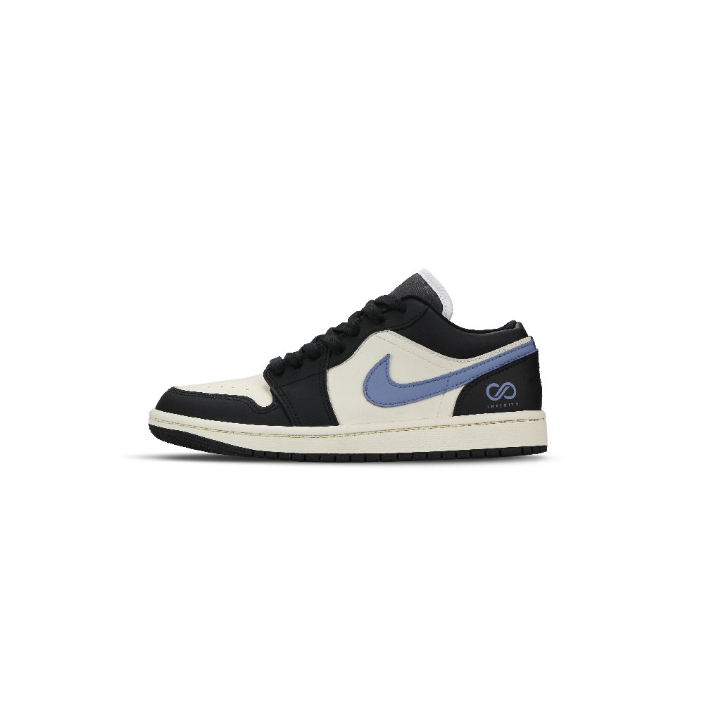 Jordan Air Jordan 1 Abrasion Resistant Low Top Vintage Basketball Shoes Women's Beige Black Blue