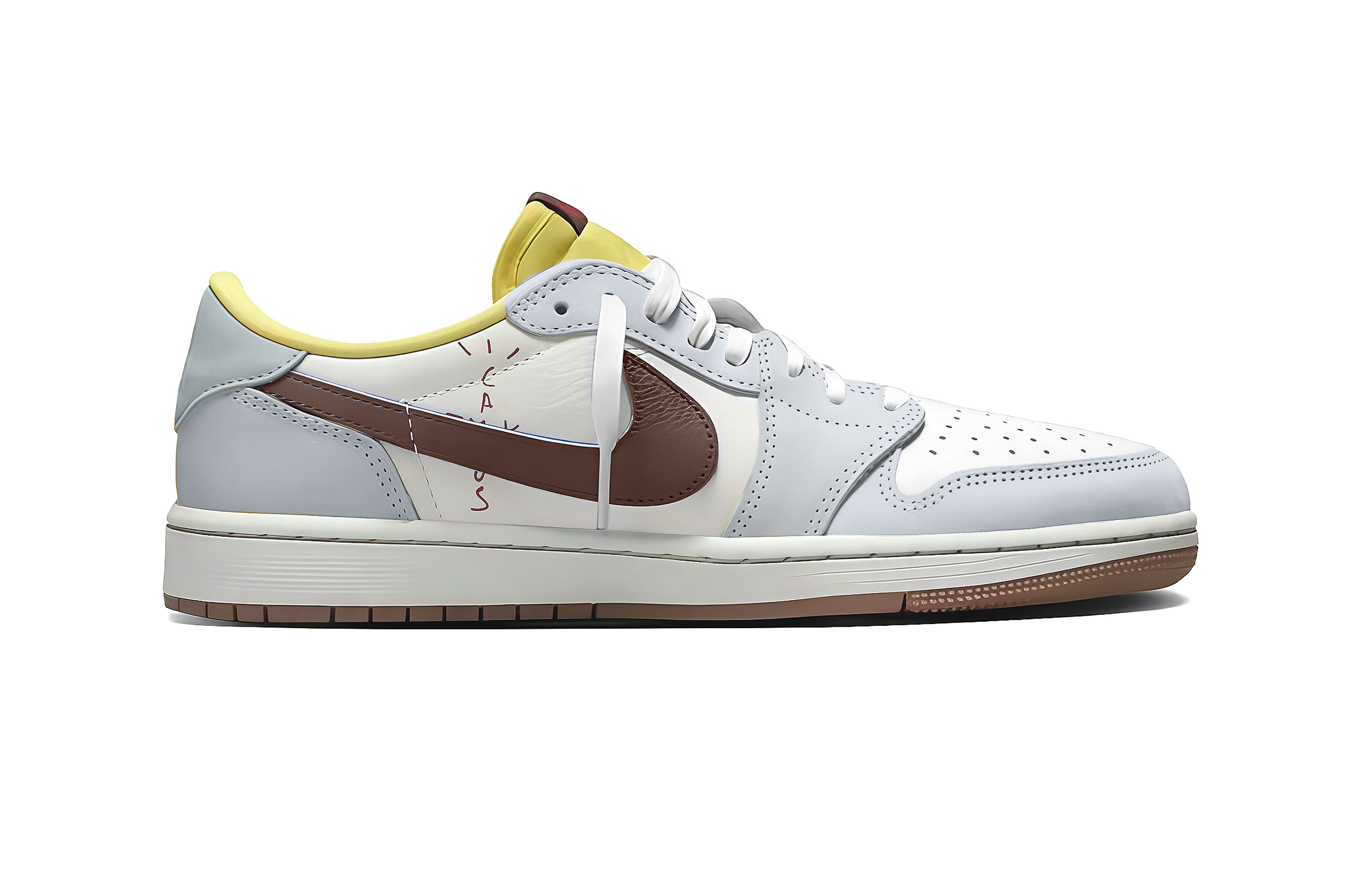 Travis Scott x Jordan Air Jordan 1 Low Top Vintage Basketball Shoes Unisex Gray White купить в интернет-магазине Yoocart с быстрой доставкой по России.